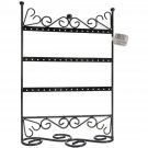 Darice 9" x 12" x 4" 3 Tier Metal Earring Stand With Scroll, Black