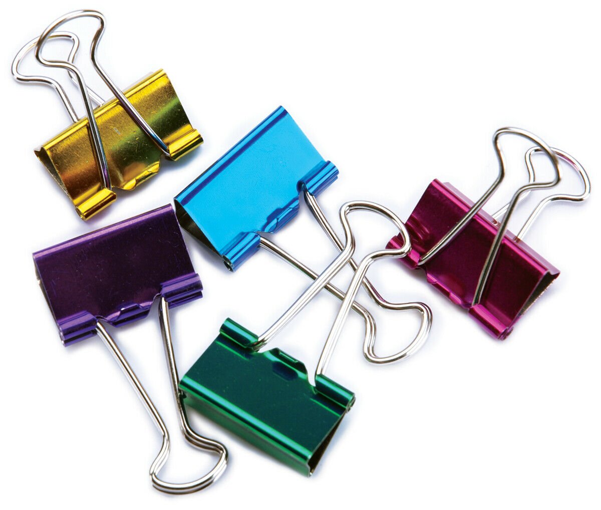 Medium Binder Clips 1" 5/Pkg-Assorted Colors