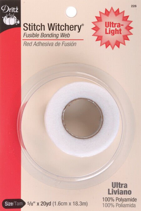 Dritz Stitch Witchery Fusible Bonding Web Ultra-Light-.625"X20Yd