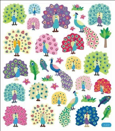 Tattoo King Multi-Colored Stickers-Peacock Splendor