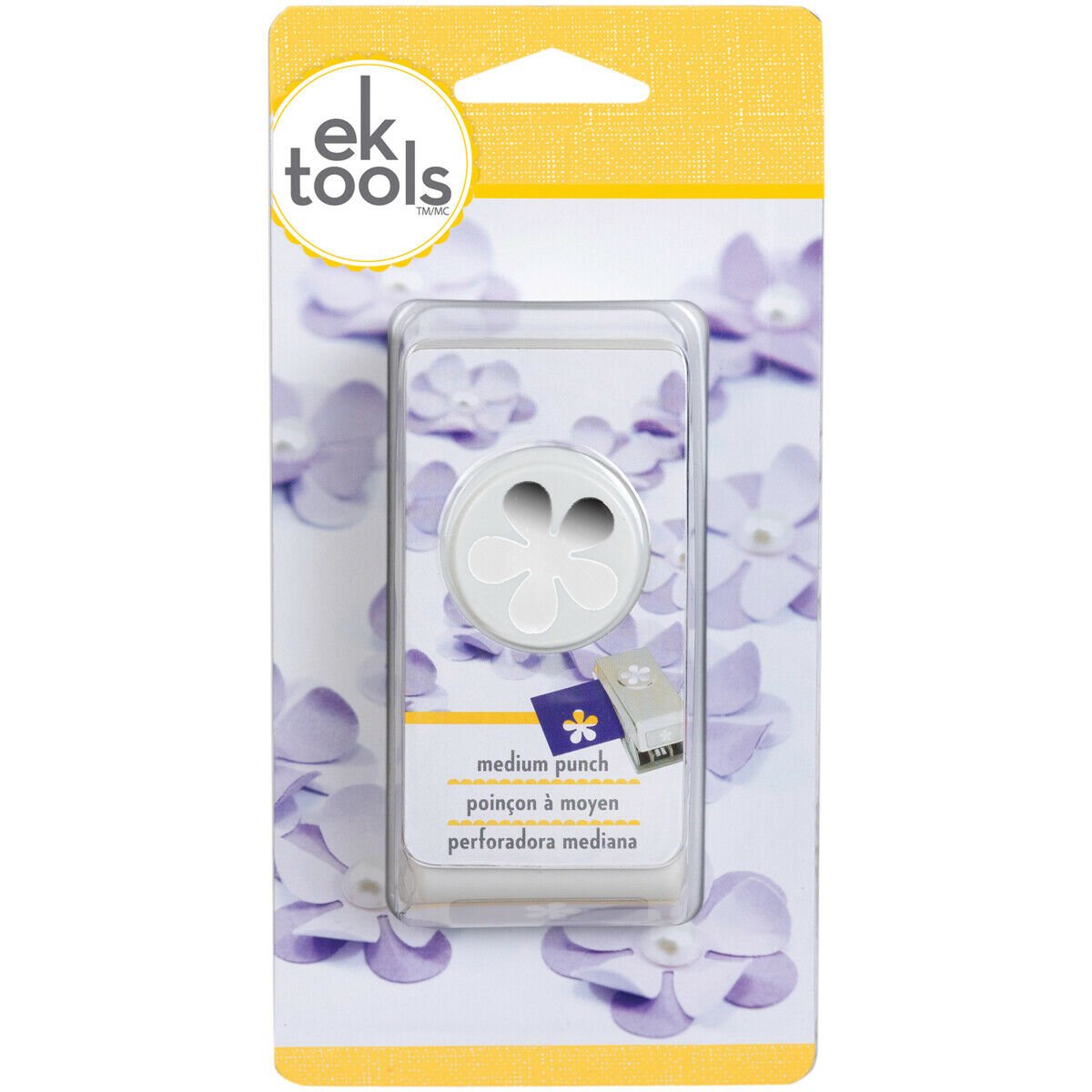 American Crafts Medium Punch-Retro Flower, 1 inch