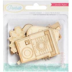 American Craft Crate Paper Poolside Collection Wood Veneer Shapes
