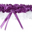 Darice Victoria Lynn Garter Purple Satin and White Lace with Bow