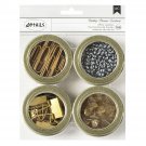 American Crafts Office Tins Small Value Pack Paper&Binder Clips Heart Push Pins