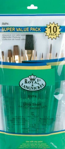 Ultra Short Sable/Camel Super Value Pack Brush Set-10/Pkg