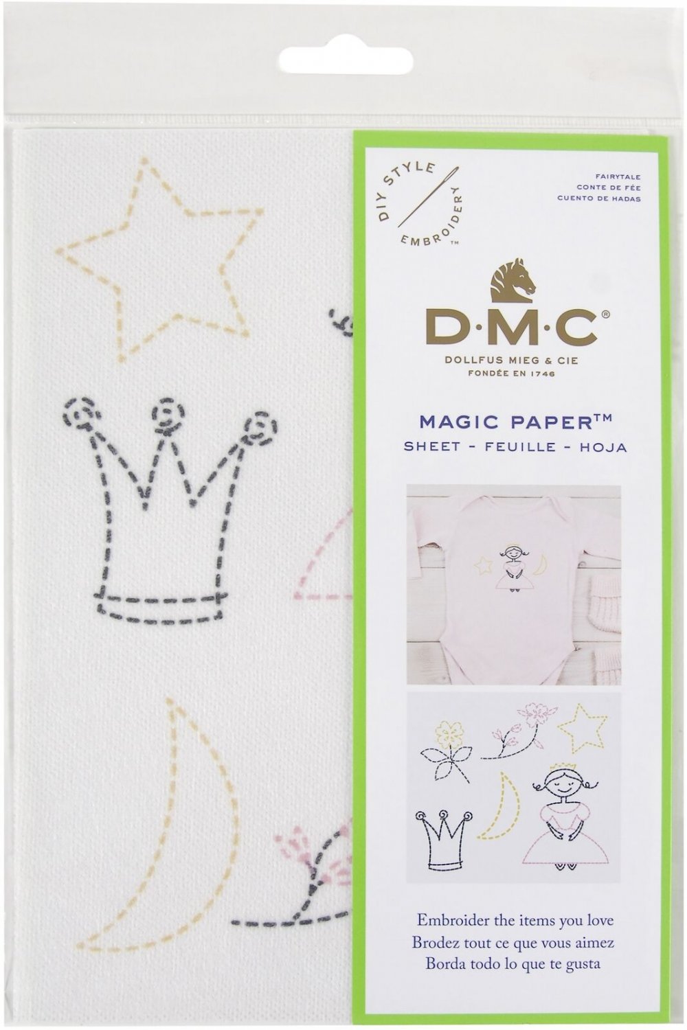 Dmc Magic Paper Pre-Printed Needlework Designs-Fairy Tale - Embroidery