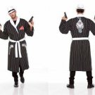 Halloween Wholesalers Stripped Robe (Black & White)