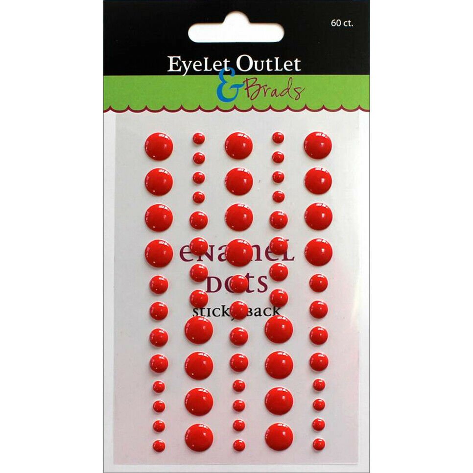 Eyelet Outlet Adhesive-Back Enamel Dot 60/Pkg-Red