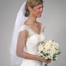 Darice Victoria Lynn Curly Edge Veil with Comb Double Layer White 40 X 30 Inches