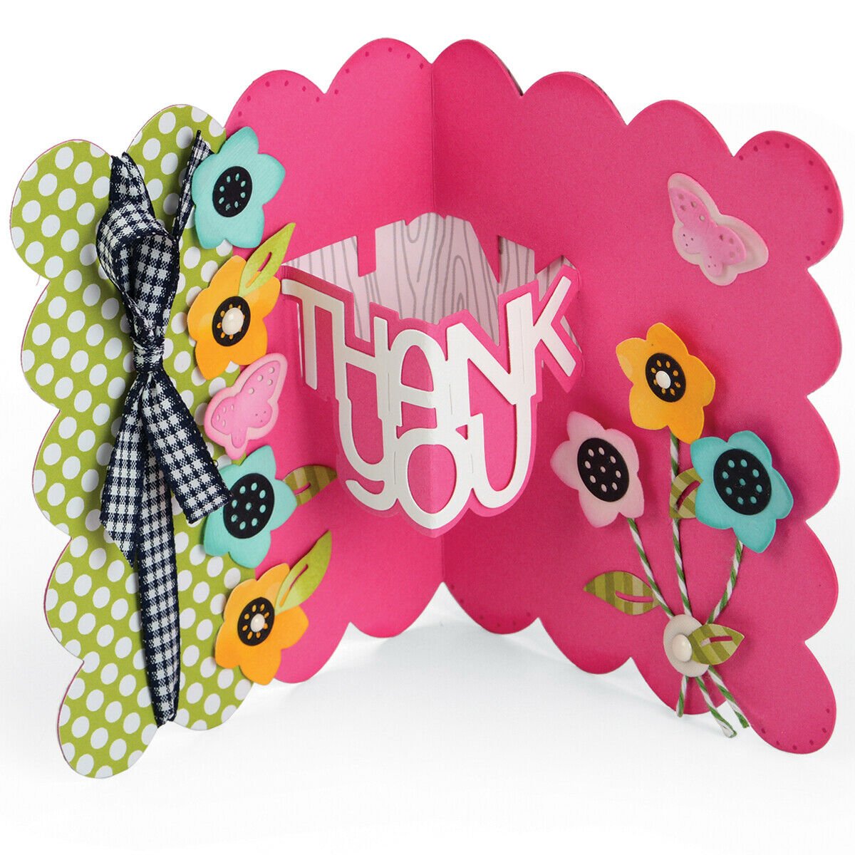 Sizzix Thinlits Die Thank You 3D Dropins Sentiment