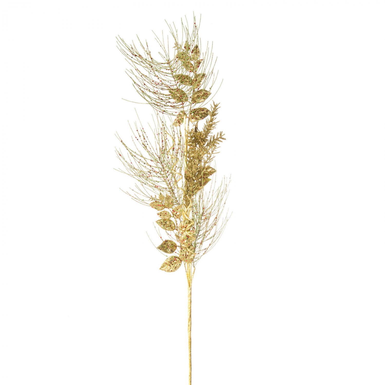 Darice Glitter Pine Spray Gold/Red/Green, 4 x 37 Inches