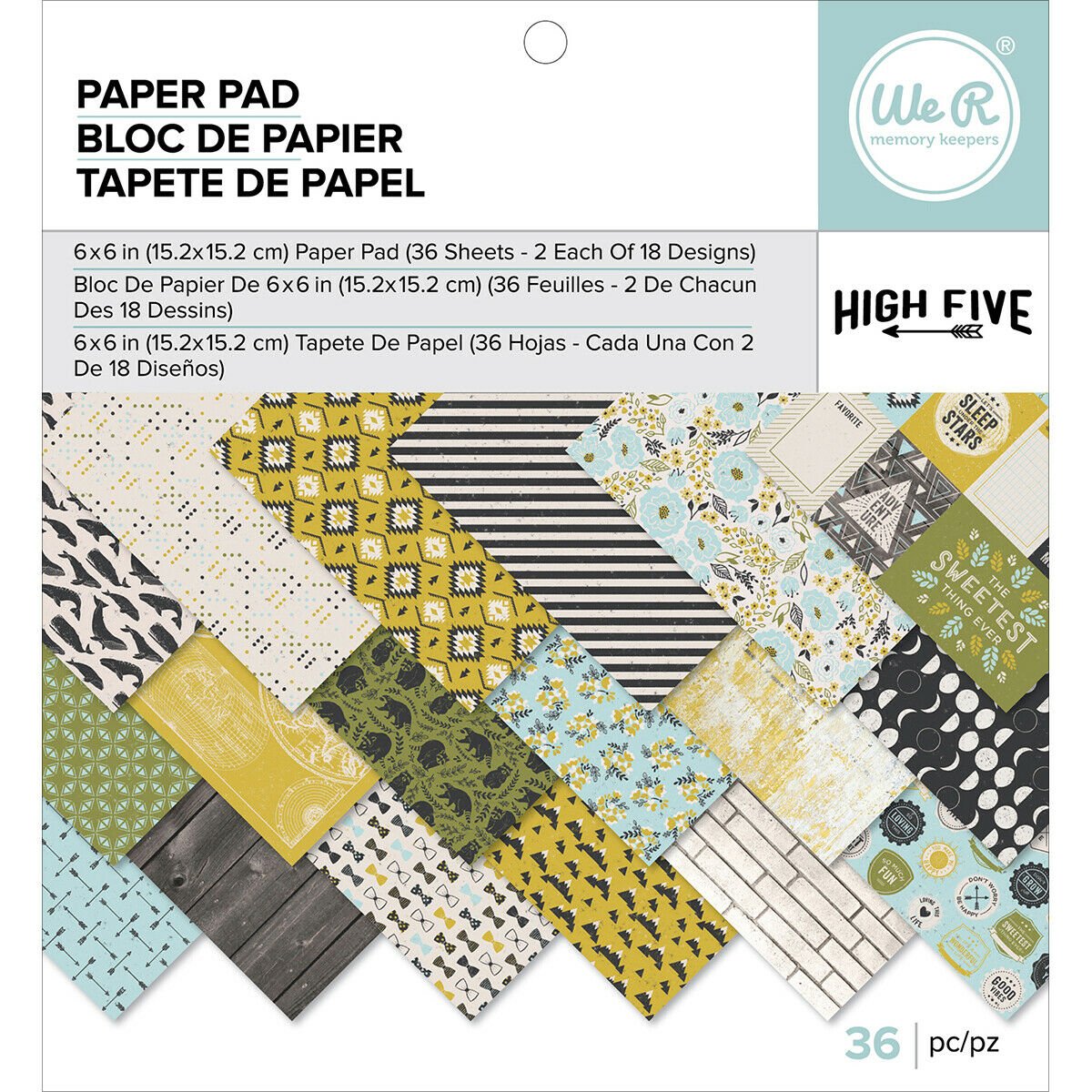 American Crafts We R Memory Keepers High Five Collection 6 X 6 Paper Pad