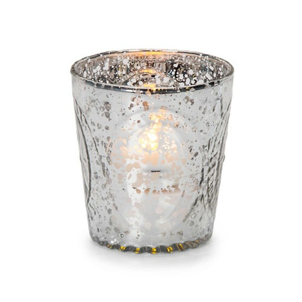 Darice David Tutera Illusion Embossed Votive Holders Silver