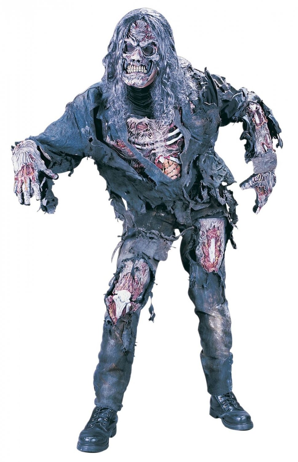 Fun World Men's Complete 3D Zombie Costume, Grey, One Size