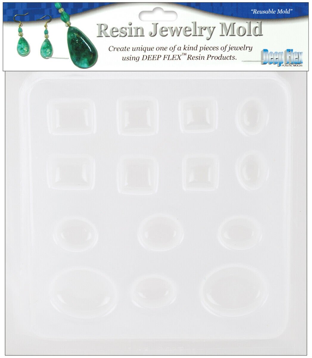 Yaley Deep Flex Resin Jewelry Reusable Plastic Mold 7'' Assorted Jewel Shapes