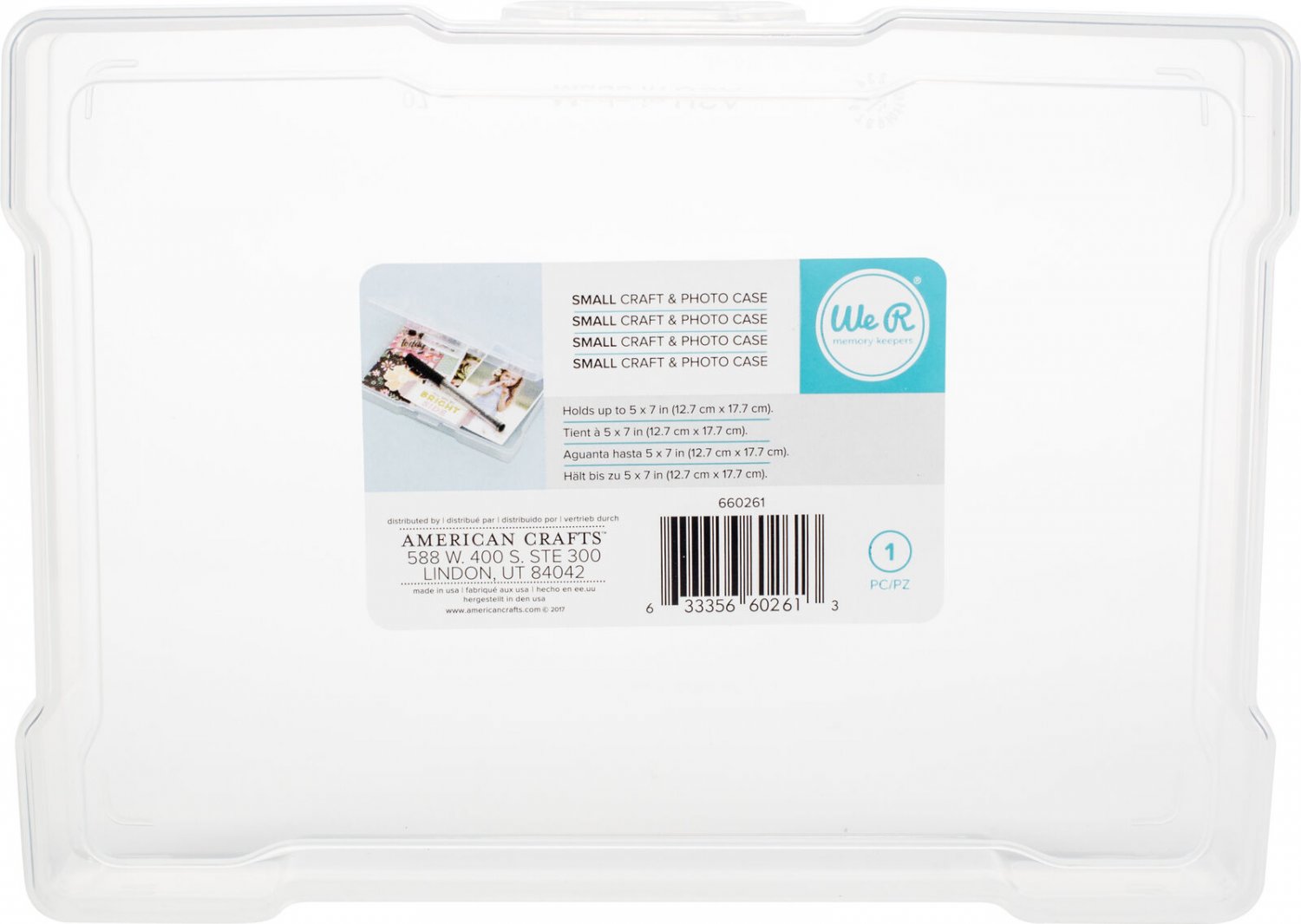 We R Craft & Photo Translucent Plastic Storage-5"X7" Case