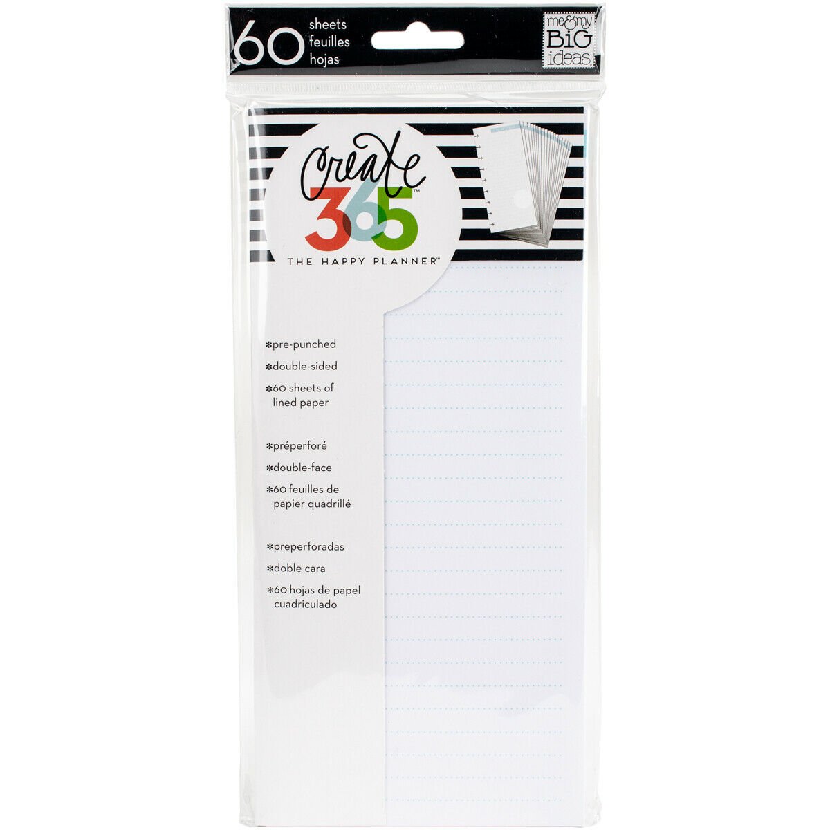 Me My Big Ideas Create 365 The Happy Planner Lined Paper Blue