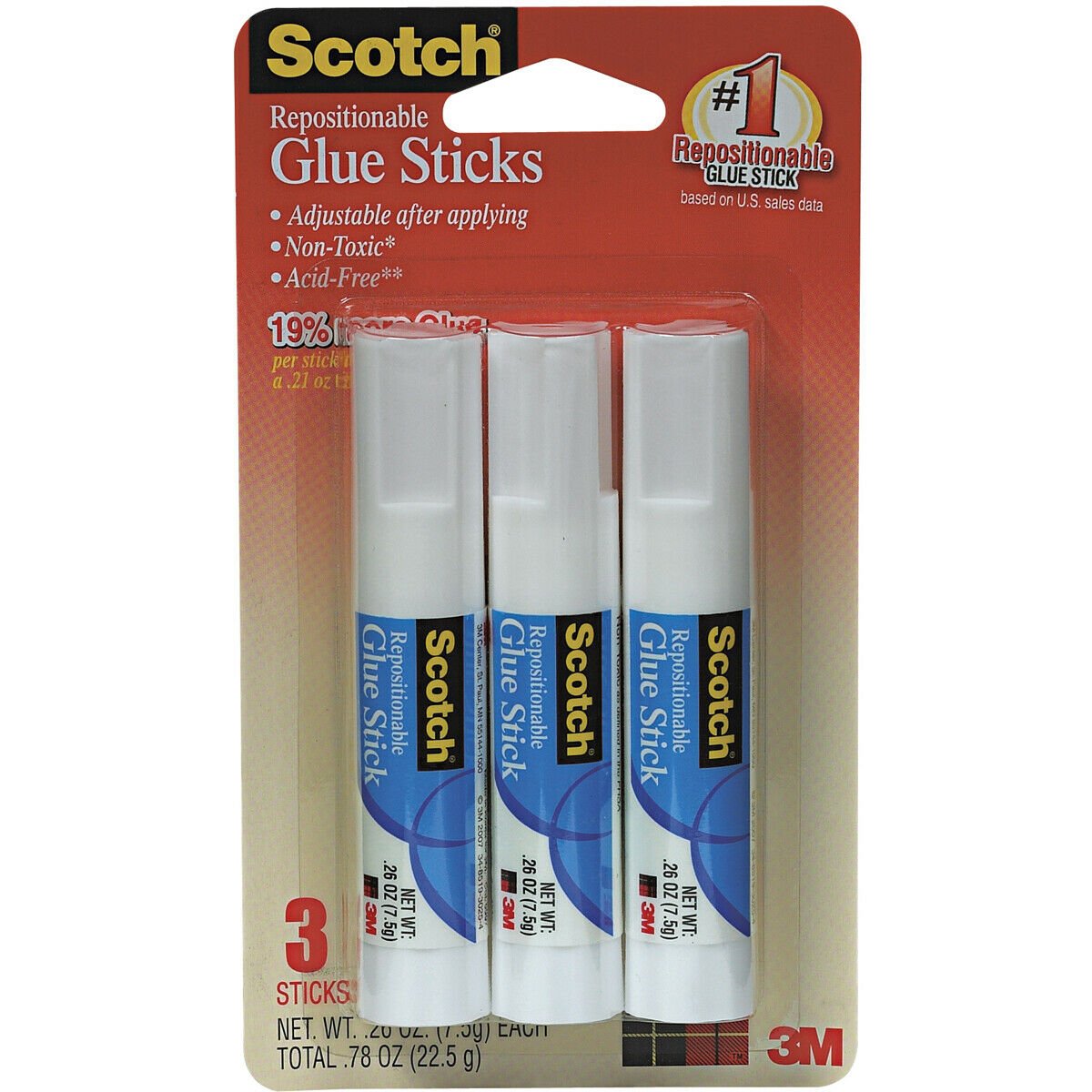 Scotch Repositionable Glue Sticks