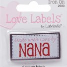 Blumenthal Iron-On Lovelabels 4/Pkg-Made With Love By Nana