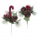 Darice Christmas Pick Bufaloplaid Orn Candy Cane X2Ardblack 7 Inches Window Box