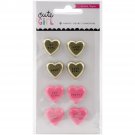American Craft Crate Paper - Cute Girl Collection - Resin Hearts