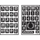 Armour Etch Over N Over Stencil 1 inch High Alphabet