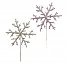 Darice Glitter Snowflake Pick 7.75 x 11 Inches 2 Assorted Colors