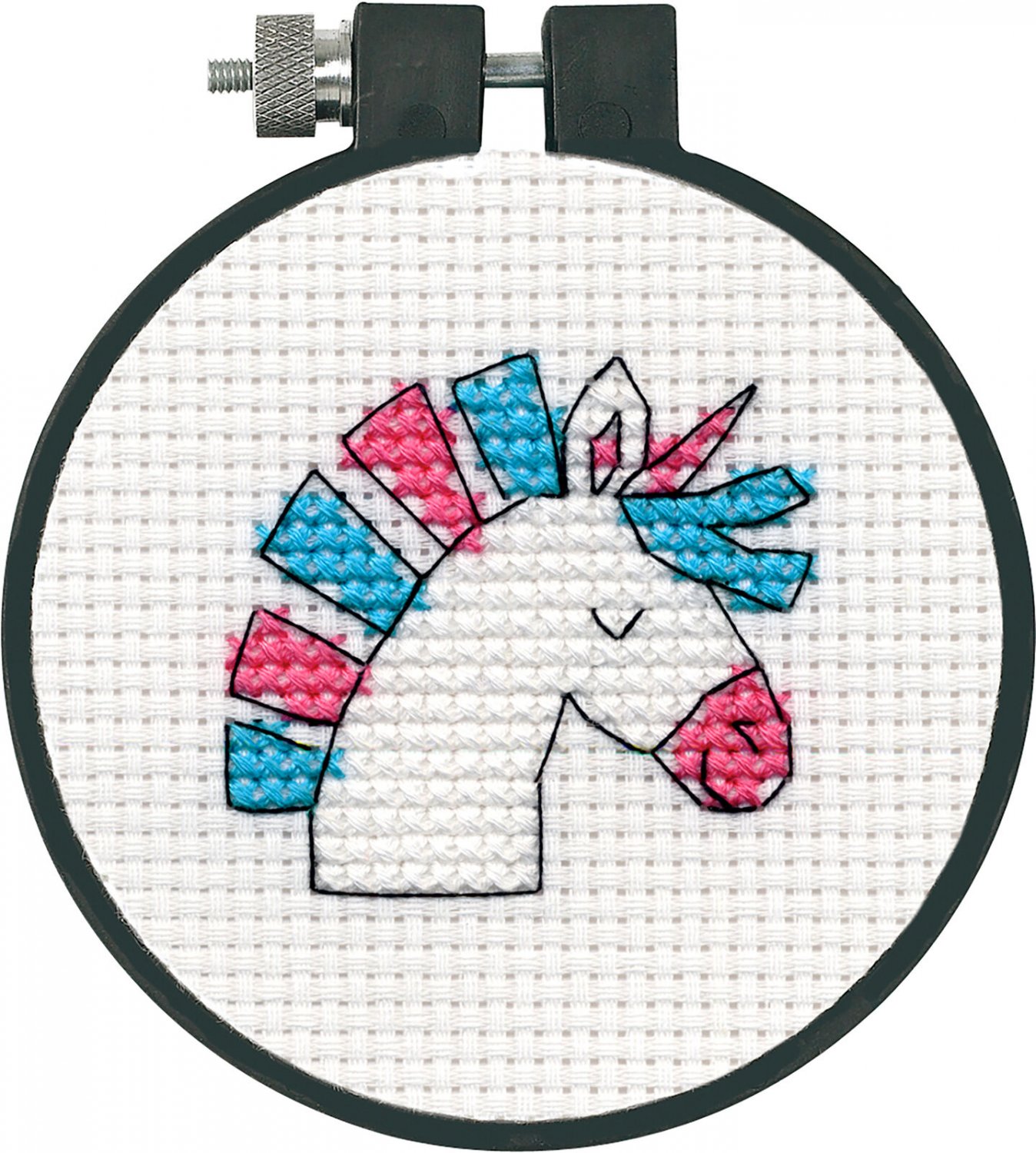 Dimensions/Learn-A-Craft Counted Cross Stitch Kit 3" Round-Unicorn Fun(11 Count)