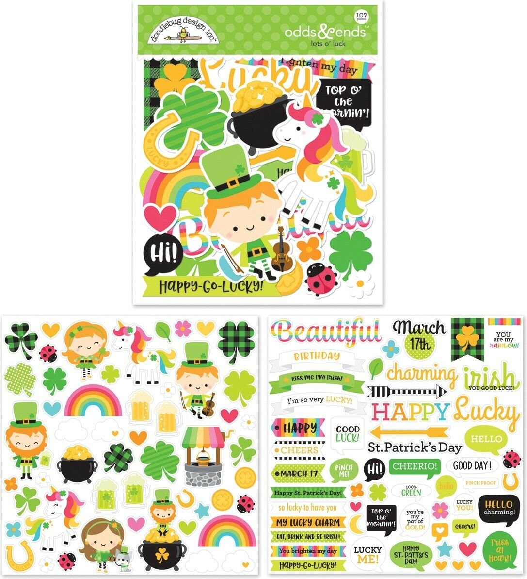Dooblebug Odds & Ends Die-Cuts Lots O'luck with Foil