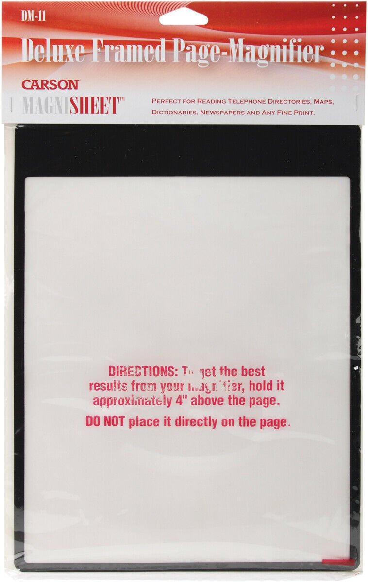 Carson Magnisheet Deluxe Framed Page Magnifier 10.75"X8.25"