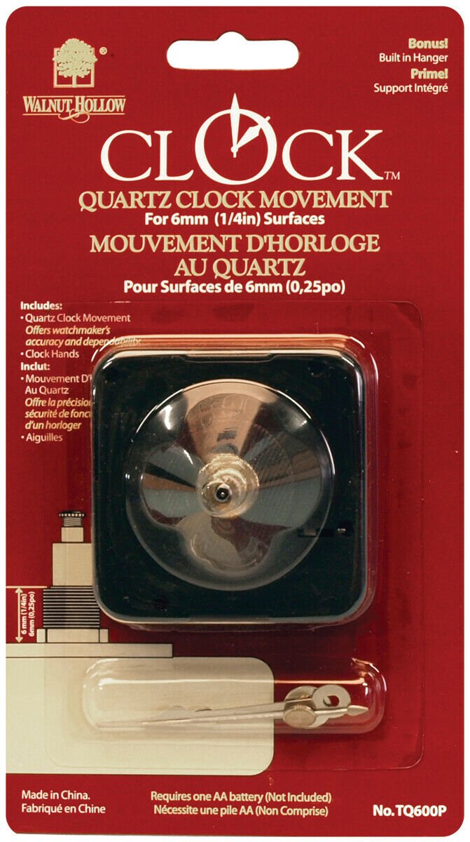 Quartz Clock Movement-For .25" Surfaces