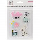 American Craft Crate Paper Cute Girl Collection Rubber Accents