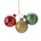 Darice Christmas Ornament Pick Red And Green And Gold 40 mm 3 Tips