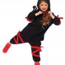 Leg Avenue Children's Ninja Kigurumi Funsie Costume Black and red Small