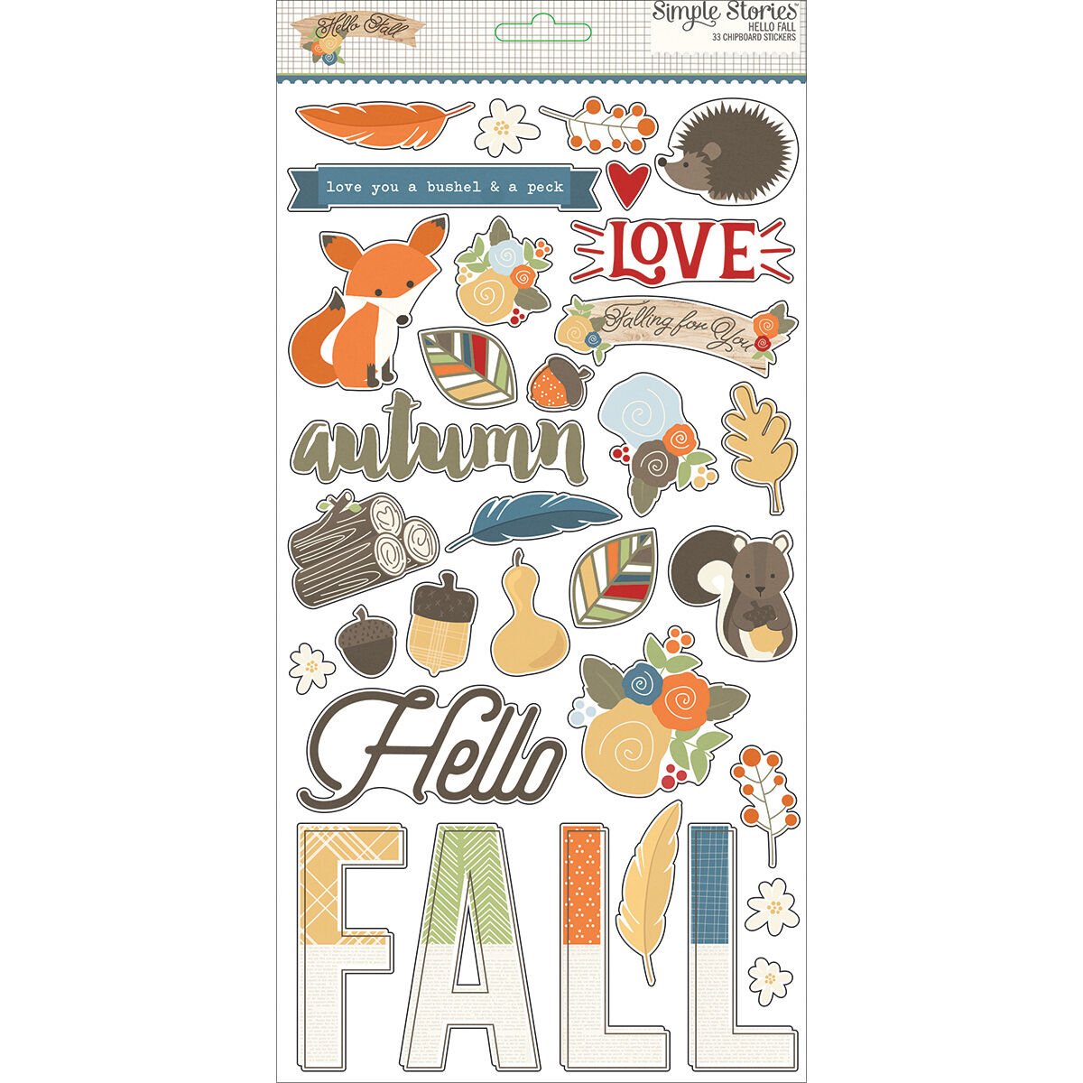 Simple Stories Hello Fall Chipboard Stickers 4384 8