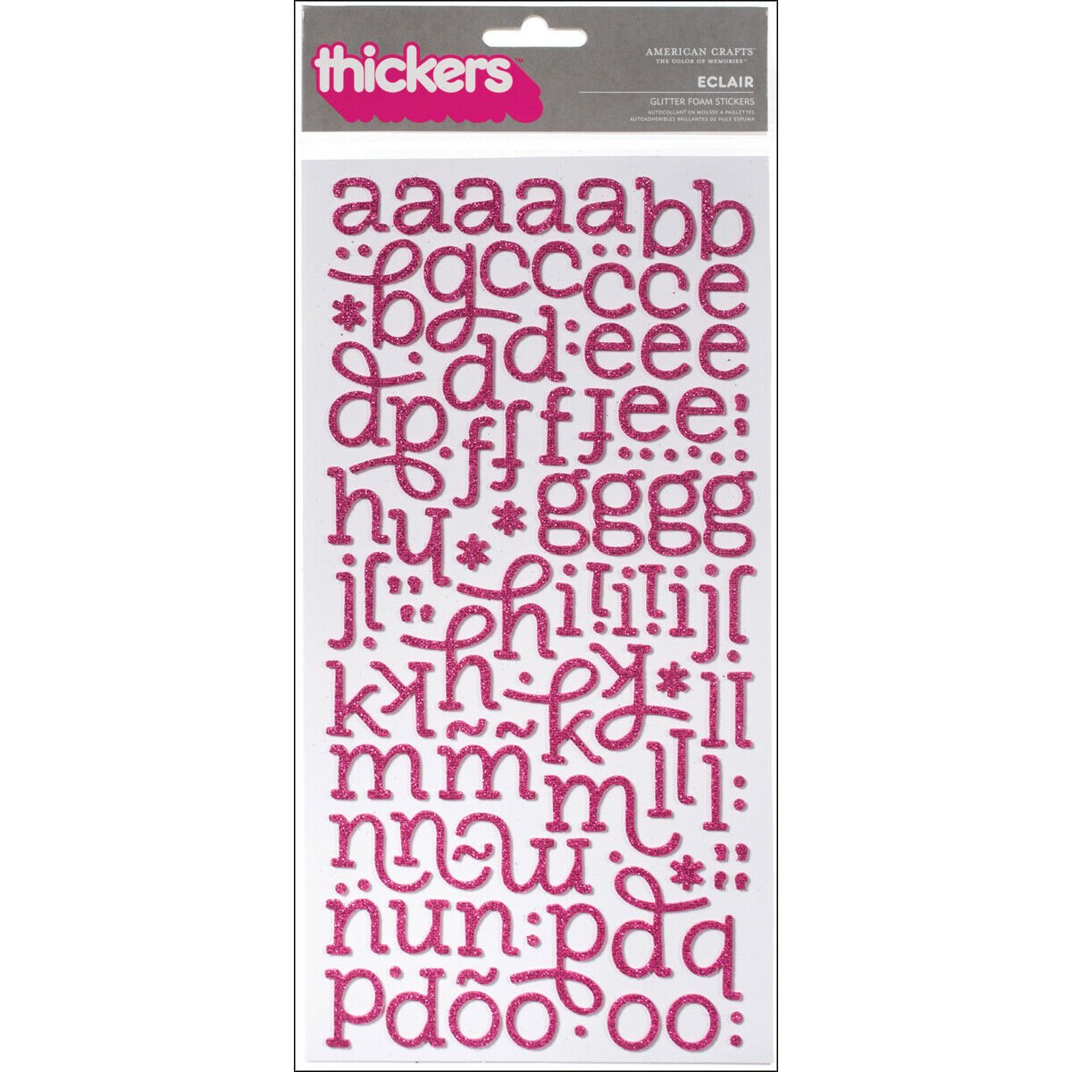 American Crafts Thickers Glitter Foam Stickers 6 X 11 Sheets Eclair Strawberry