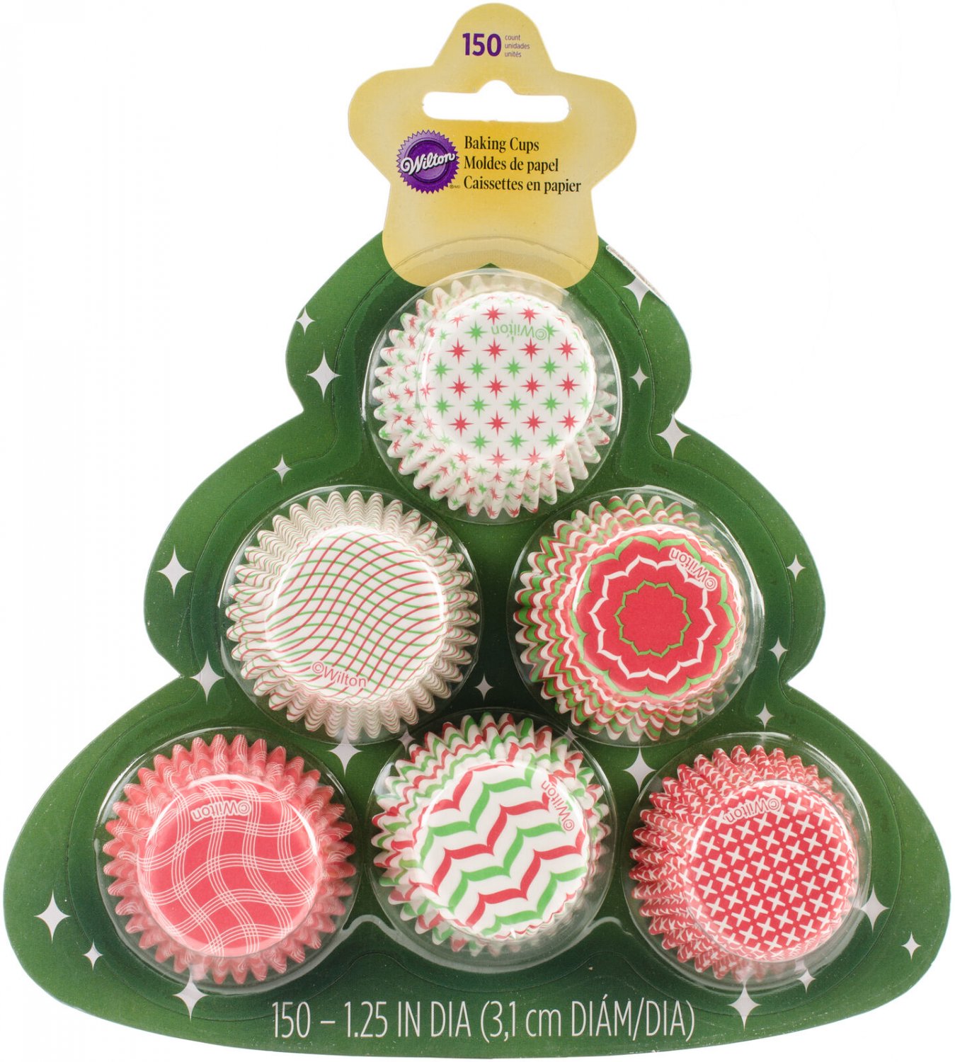 Mini Baking Cups-Holiday Prints 150/Pkg