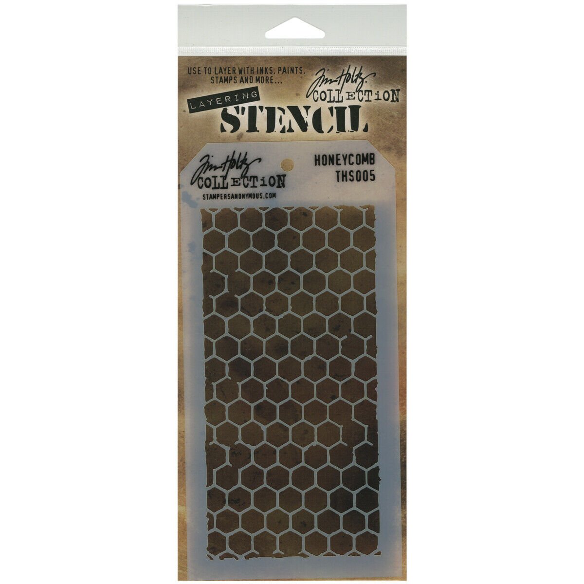 Tim Holtz Layered Stencil 4.125"X8.5"-Honeycomb