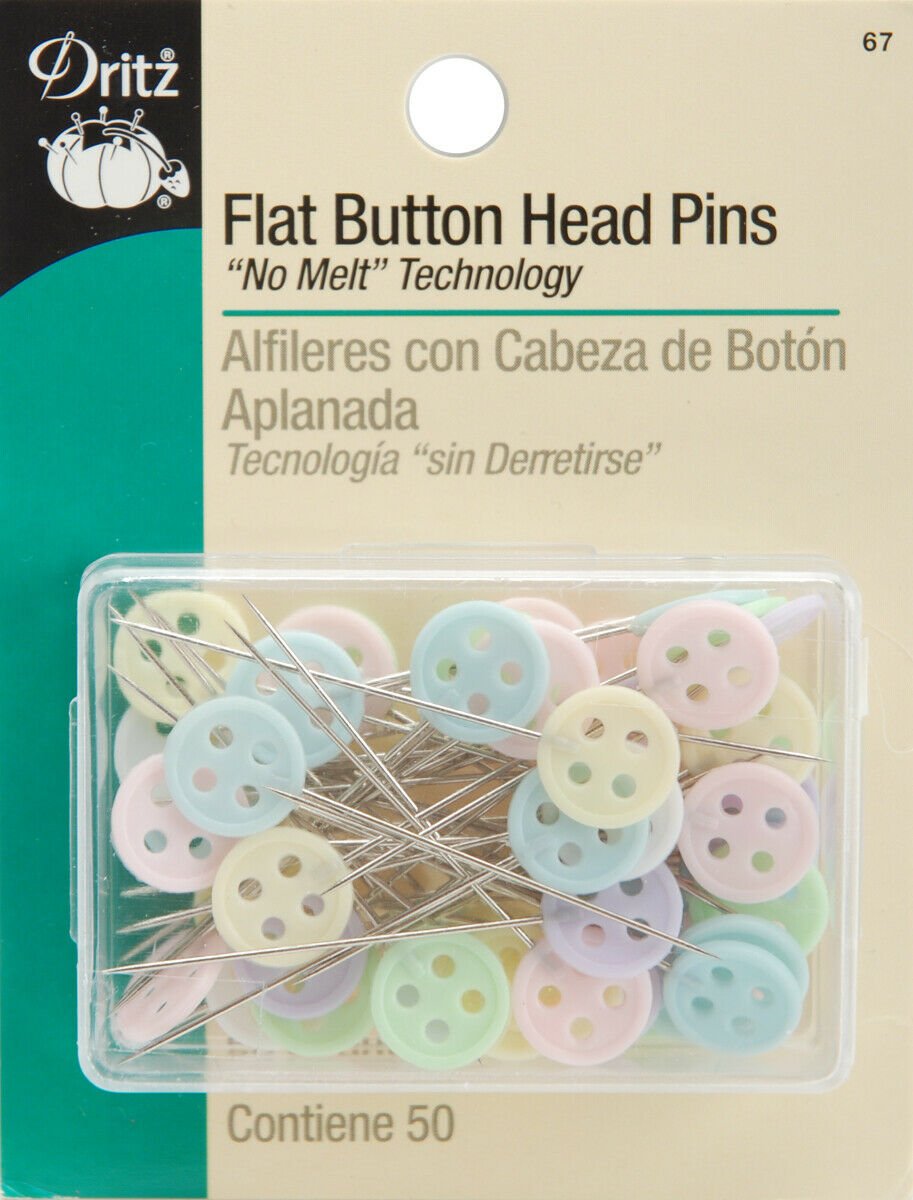 Dritz Flat Button Head Pins 50/Pkg