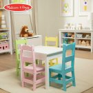 Melissa & Doug Kids Furniture, Wooden Table & 4 Chairs - Pastel