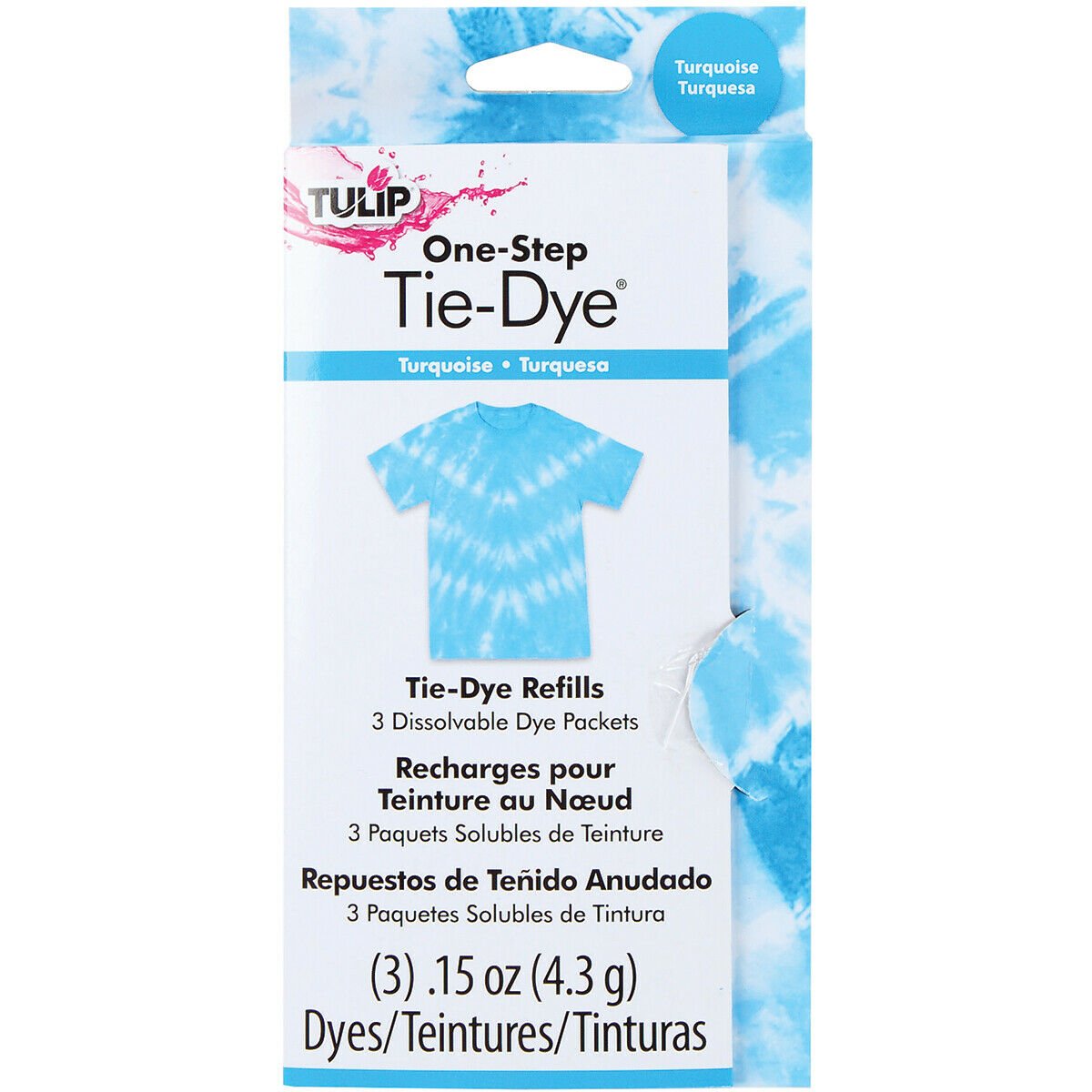 Tulip One-Step Tie-Dye Refill .13Oz 3/Pkg-Turquoise