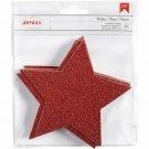 American Crafts Red Glitter Chipboard Stars Deck The Halls American Crafts