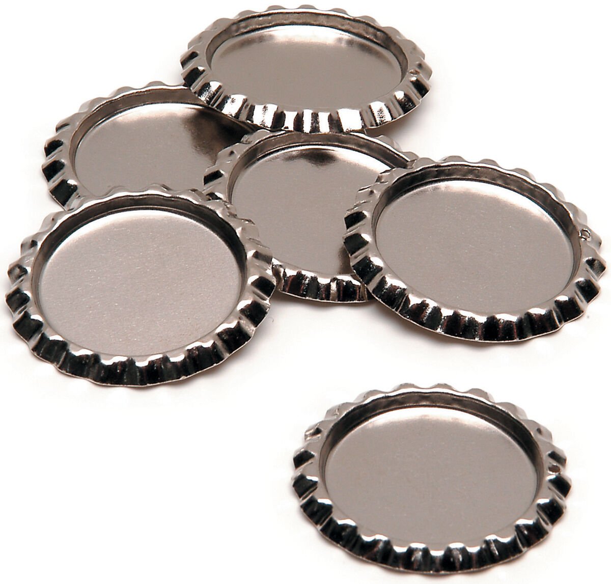 Darice Flat Bottle Caps 1 Inch Chrome