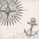 Kaiser Craft High Tide 12 X 12 Inches Spot Varnisg Cardstock Gloss Anchor