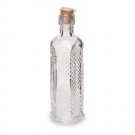 Darice - Glass Bottle Hexagon with Raised Dots - Clear - 5 inches