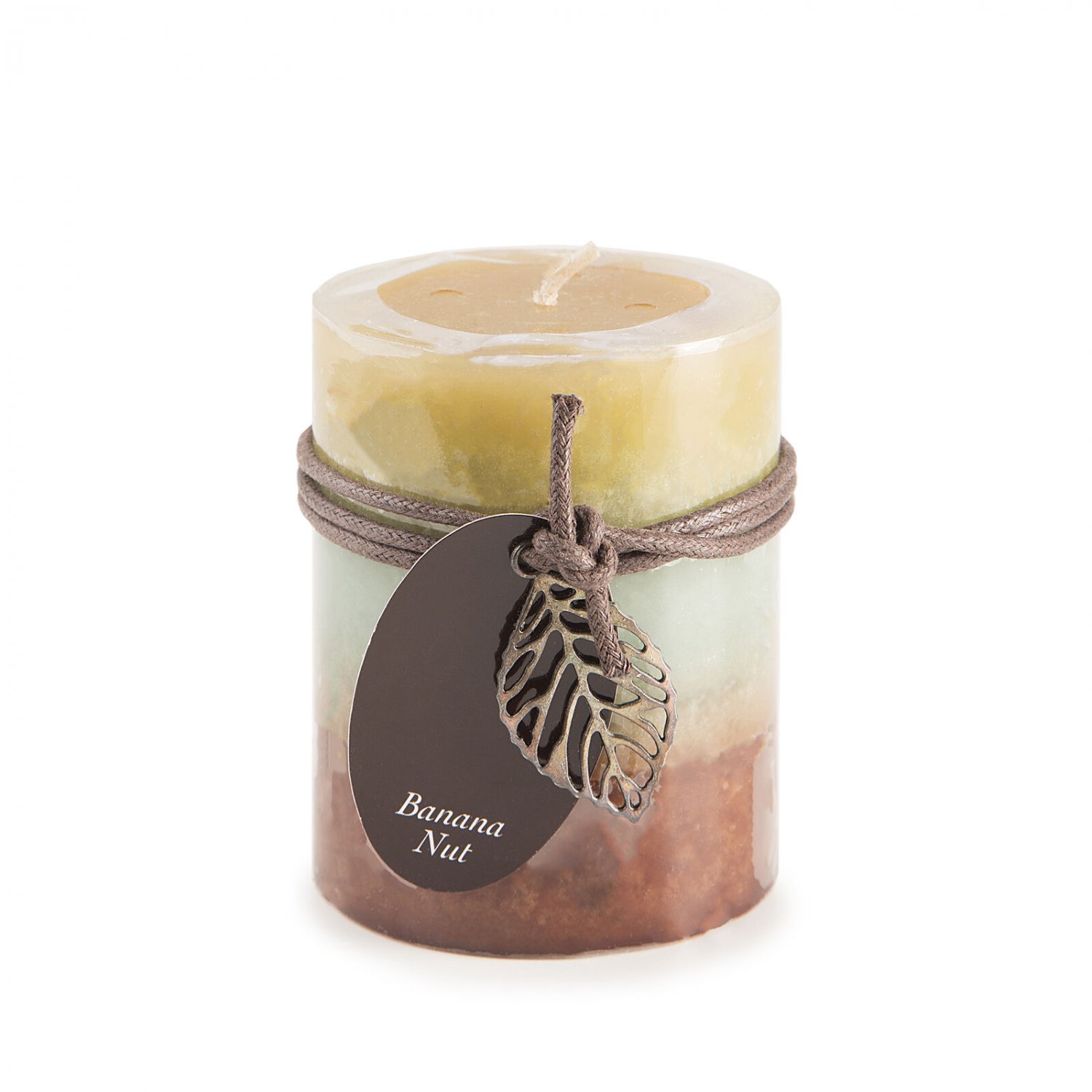 Darice Dynamic Collections Layered Candles Banana Nut 4 Inches Pillar