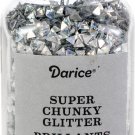 Darice Super Chunky Glitter .95oz-Silver Triangle