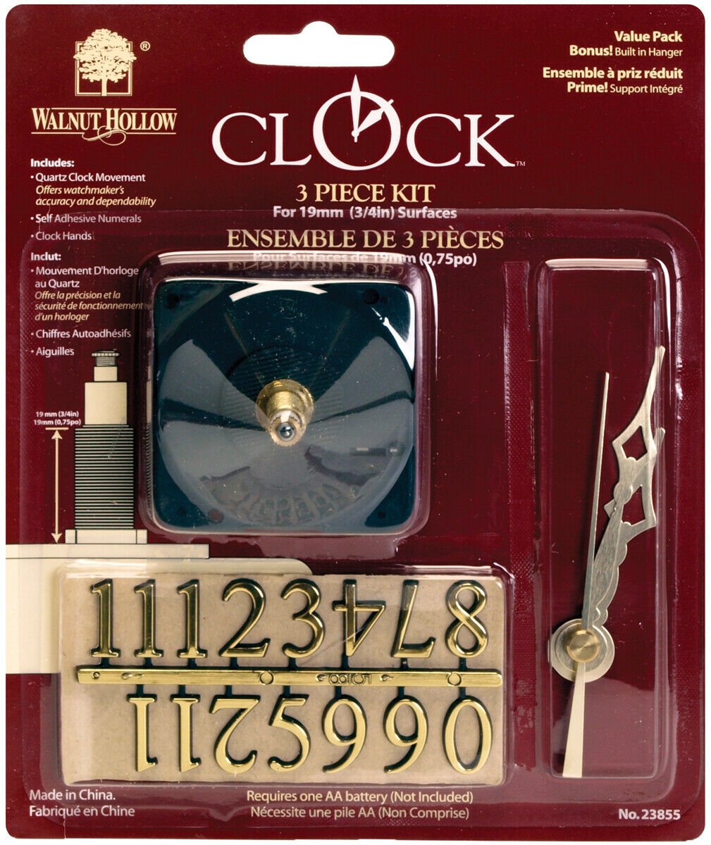 Clock 3-Piece Kit-For .75" Surfaces
