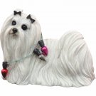 Sandicast Maltese Wearing Holiday Lights Christmas Ornament