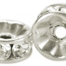 Darice Swarovski Crystal Spacer Beads Rondelle Sterling Silver Plated 6mmÂ 